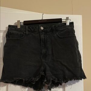 Hollister Black Jean Shorts Distressed Frayed Hem